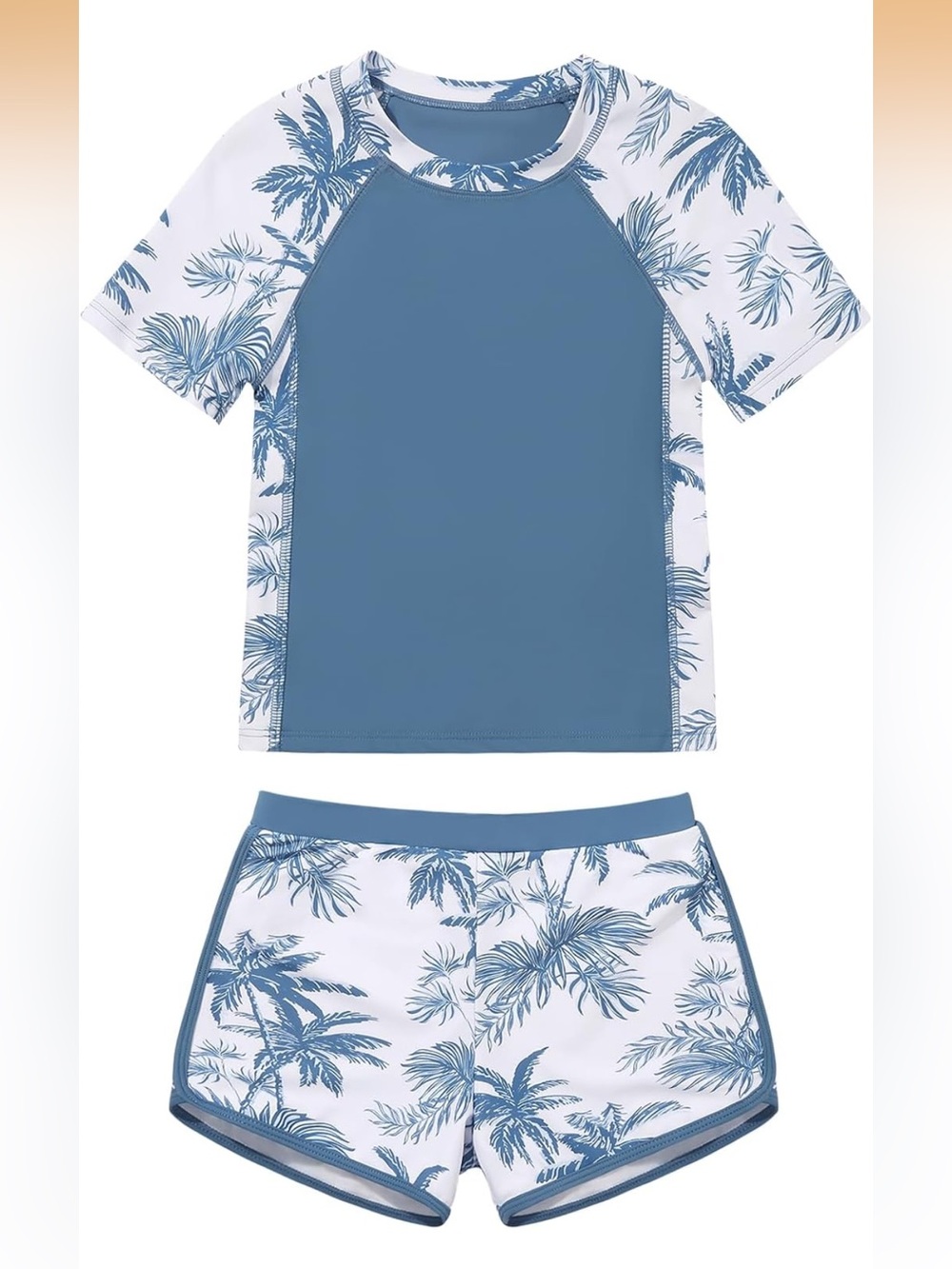 ESHOO Kids Girls Rash Guard Swimsuit 2-Piece  UPF 50+  1012/bb5